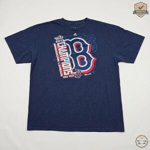 Boston Red Sox 2013 World Series Champions Shirt Majestic Blue Men's XL Graphic